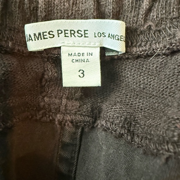 James Perse Mixed Media Jogger Pants Women Size 3 Large Carbon Cotton Drawstring - Picture 3 of 6